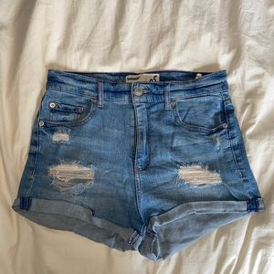 Distressed Denim Shorts